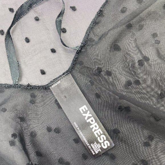 Women's Kimono Cover Up Express Brand Sexy Sheer Swiss Dot Style Beach Wear - Picture 9 of 10